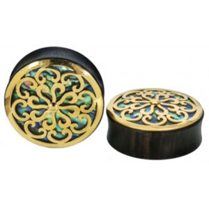 Idol Plugs - Abalone - Yellow Gold Plated