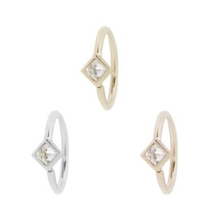Mae Seam Ring with Reverse Set CZ