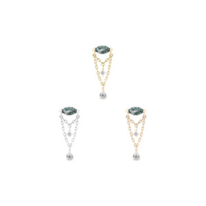 Saint Vincent Threadless End with Moss Agate