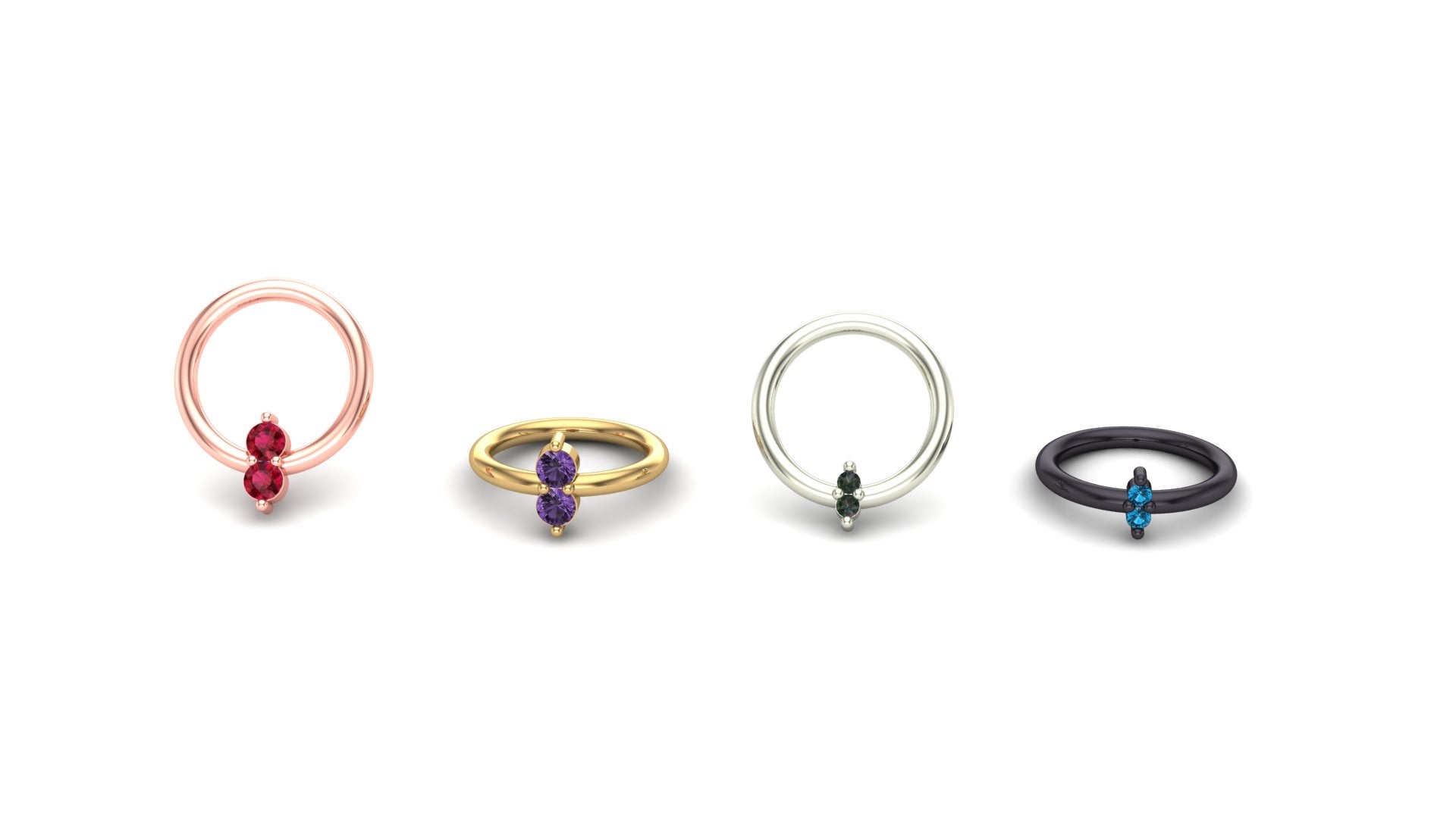 Double Stone Prong Ring - Image 2