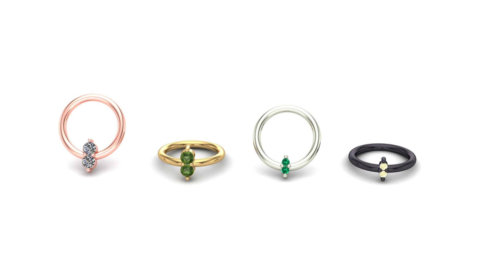 Double Stone Prong Ring