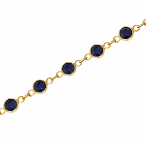 Blue Sapphire Bezel Chain