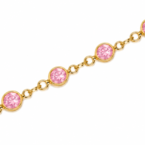 Pink Sapphire Bezel Chain