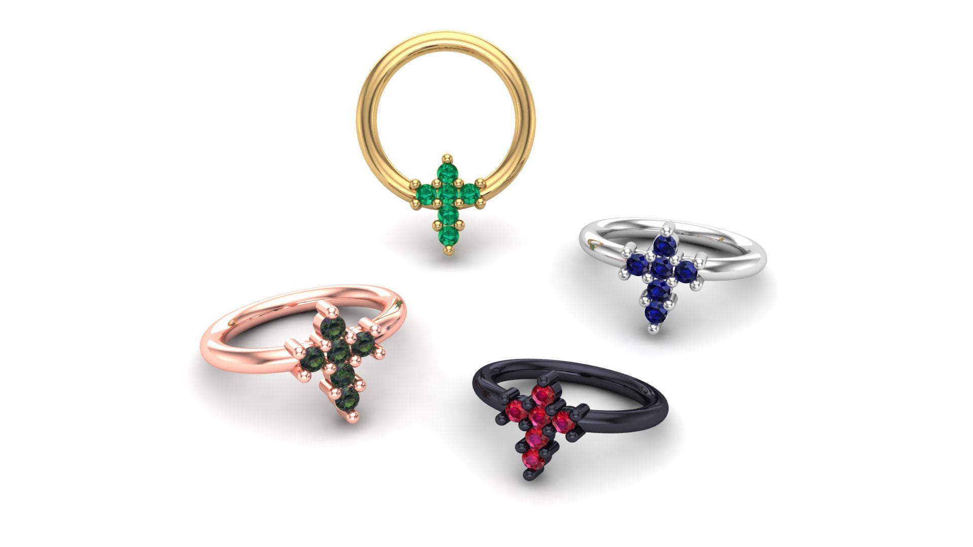 Cross Gemstone Ring - Image 2