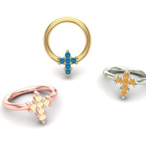 Cross Gemstone Ring