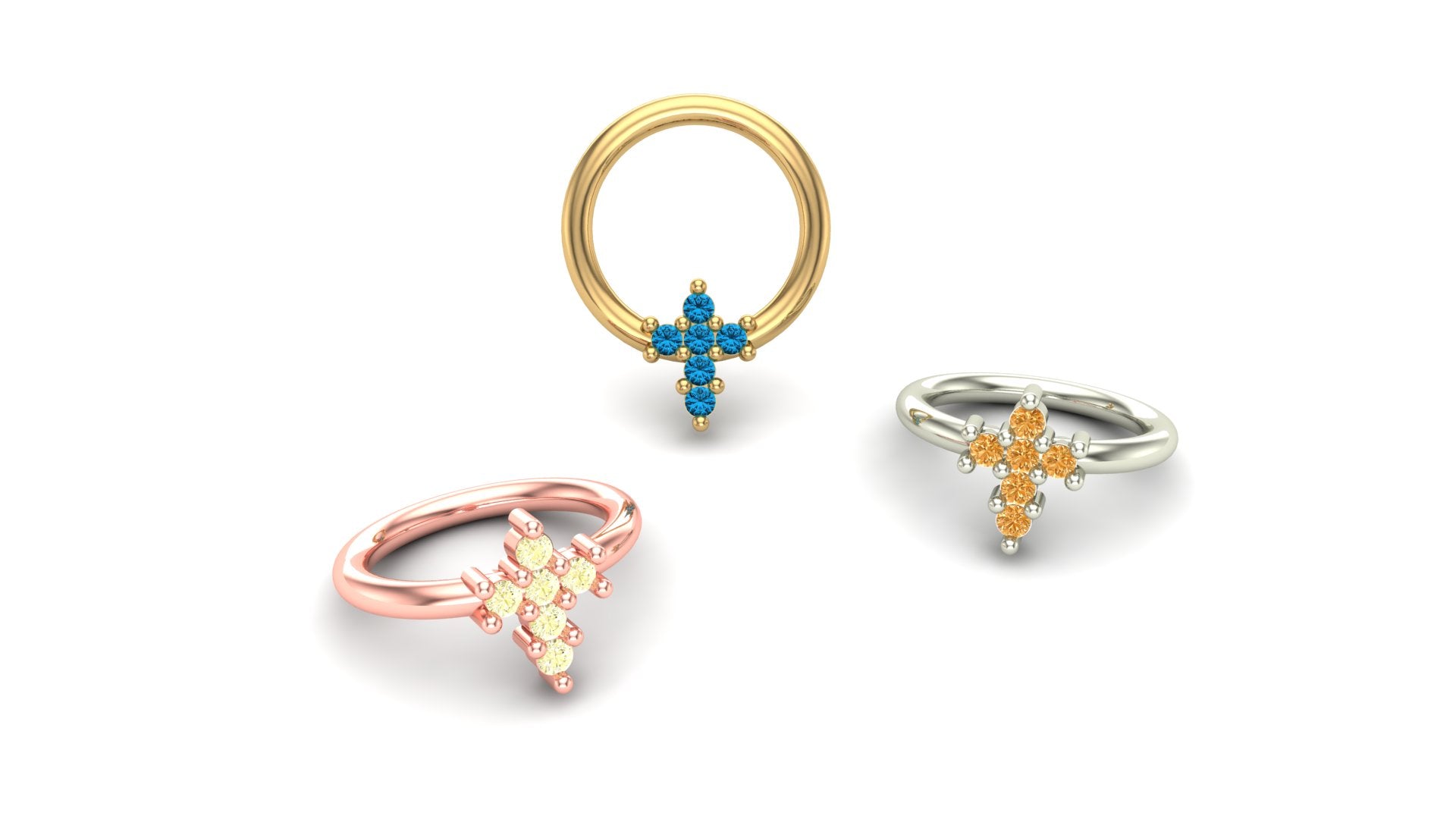 Cross Gemstone Ring