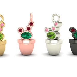 Cactus with Gemstone Charm