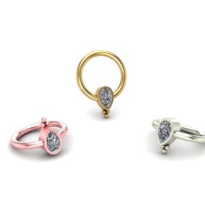 3 Ball Pear Bezel Ring